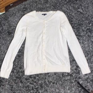 All white cardigan sweater